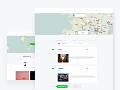 Itinerary builder app design landing travel ui ux web