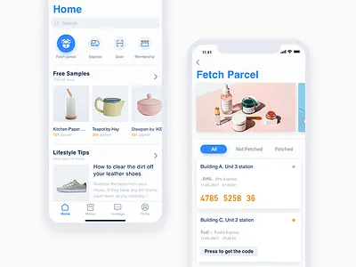 iPhone X -parcel delivering app app delivery iphonex parcel ui