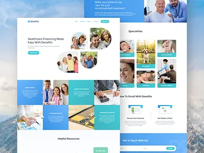 Denefits Doctor Website denefits home landing mockup ui ux website
