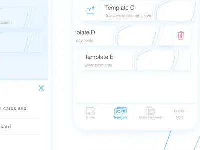 Templates & Regular Payments in CAVU - mobile banking app banking app cavu finance app metryus mobile app mobile design ui design ux design