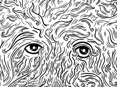 Pup Portrait animal black and white design digital art dog graphic design hello dribbble illustration ink mixed media portrait