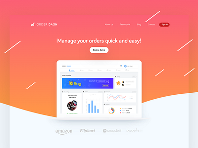 Order Dash landing page! crm dashboard landing page management order portal sales stats tracking