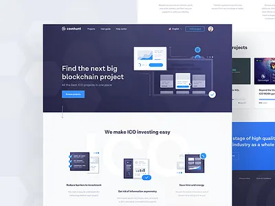 coinhunt landing bitcoin blockchain crowdfunding cryptocurrency illustration landing lp tonik