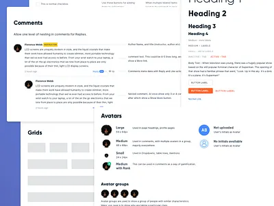 Design System - collage avatars component library design systems forms grid learning platform sf ui typography