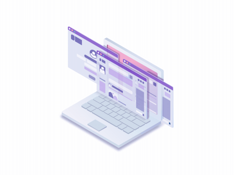 Demo video - Studiotale animation demo gif gradients identity isometric laptop motion page studiotale ui website