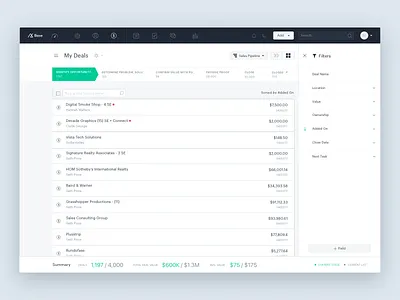 Base 'Working' Update base crm design filters interface sales seamless simple ui update ux working