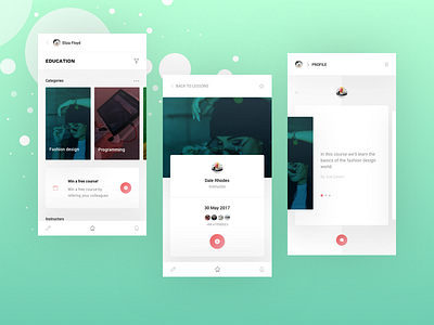 App - Ed-tech app design edtech education feed fullscreen lessons navigation profile tutorials