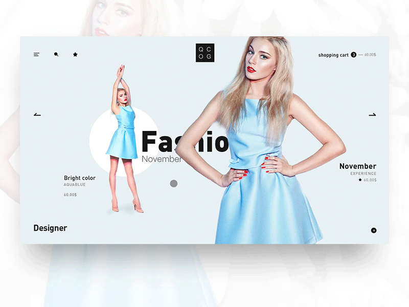 Fresh Fashion blue fashion ue ui web