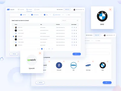 InboxIQ Lead Generation Web App company list dashboard lead generation list progress bar steps tab table uiux web app