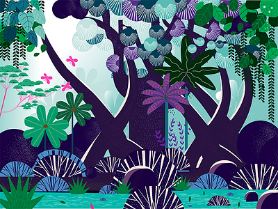 Forests butterflies forests green illustrations trees