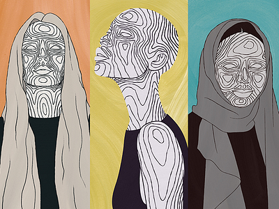 Topographic Ladies ethnic illustration portrait portraiture topographic topography women