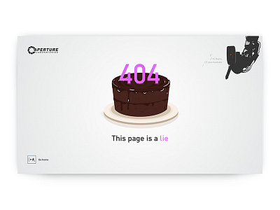 404 Page - Weekly UI Challenge S02/W02 404 404 page aperture cake is a lie clean glados portal web