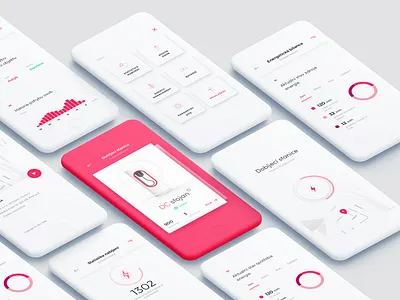 Charging Station App app car charging charging station clean electric car red ui ux white