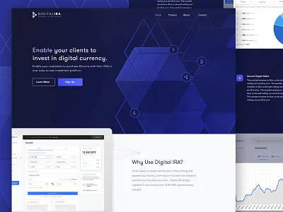 Cryptocurrency/Blockchain Web App Homepage Design bitcoin blockchain cryptocurrency homepage ira landing page web design