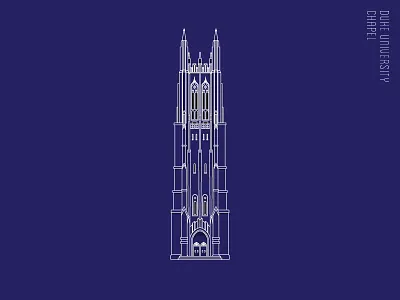 Duke University Chapel architecture blueprint building chapel duke duke university illustration line outlines