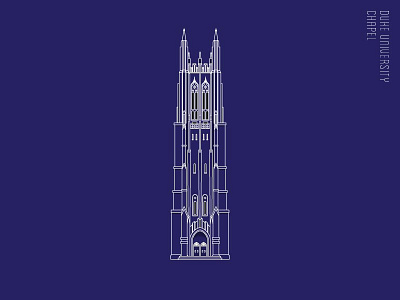 Duke University Chapel architecture blueprint building chapel duke duke university illustration line outlines
