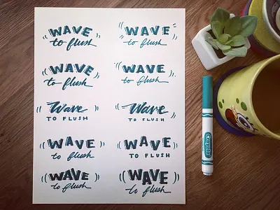 Lettering for restroom stalls flush handlettering lettering script sign painting thumbnails toilet wave