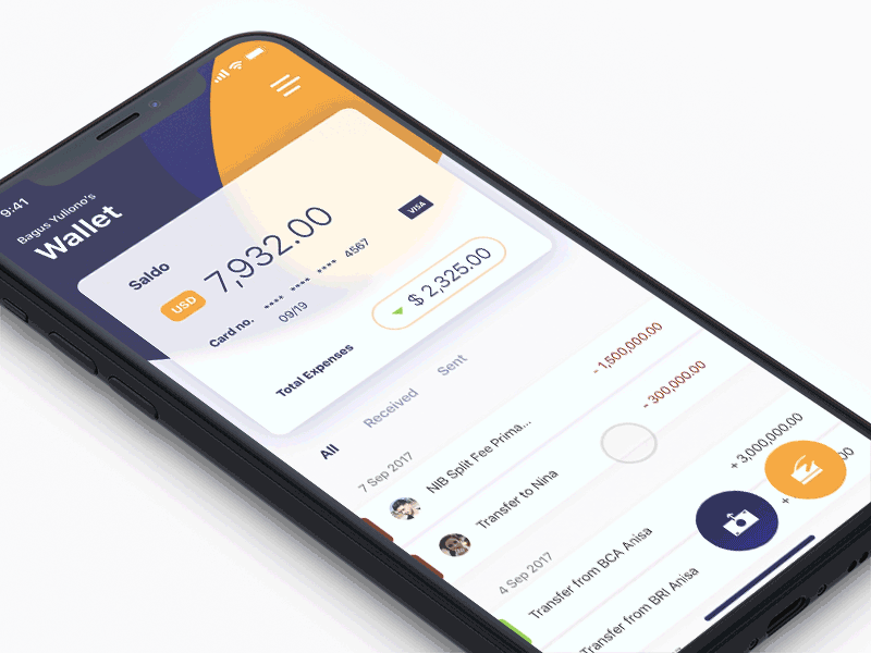 Finansi - Payment process app bank banking bitcoin chart crypto currency dashboard financial ios mobile money payment principle wallet