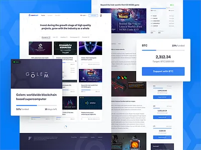 coinhunt ICO campaigns bitcoin blockchain crowdfunding cryptocurrency interface modern