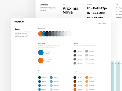 SnappCar Styleguide branding button colors form identity online proxima nova style guide styleguide typograhy ui