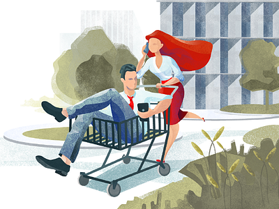 Shopping Run character city design digital art ecommerce graphic design illustration illustrator run shopping