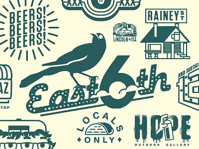 Austin, TX. austin badges bird illustration lockup