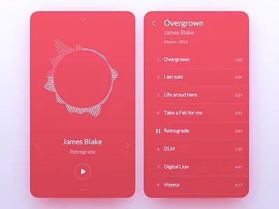 Music Player [color, dark] clean ios list minimalist mobile music music app music player player simple ui ux
