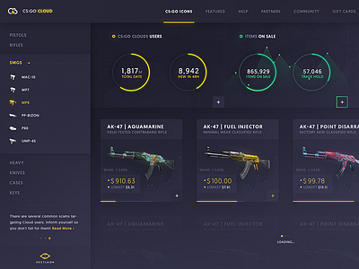 CS:GO Skin Shop Design app counter strike csgo design dota2 steam svetlakov trade ui ux