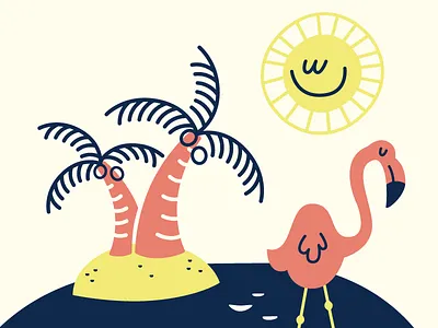 Sunshine flamingo florida palm palm trees sun water wip