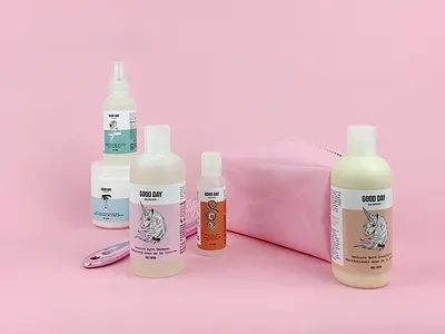 Good Day Hairshop Packaging Design beauty illustration packaging unicorns