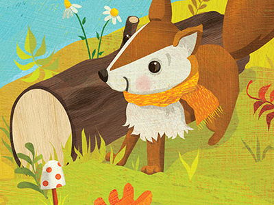 Seasons puzzle illustration for Headu - autumn detail animal illustration childrens books childrensillustration early learning forest creatures fox kidlitart puzzle seasons toys and games