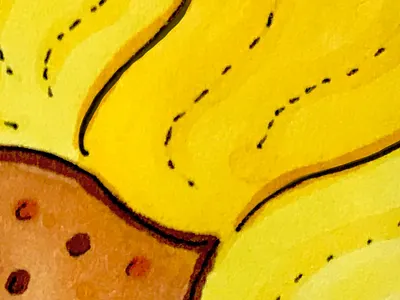 Yellow Flower art brush copic design drawing flower illustration ink pattern pen plant yellow