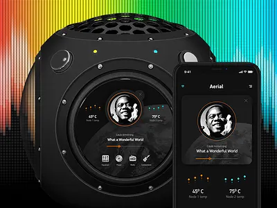 Aerial app. application dark design industrial iphonex music player ui ux