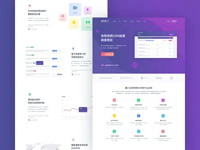 Moment - Website analytics application dashboard design fluent gradual interface landing page purple ui web