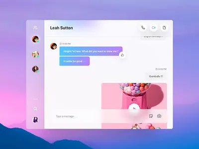 Chat app app chat dark ui gradient ios light ui purple social ui