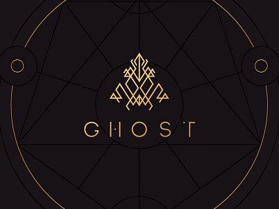 Ghost alien geometric line art logo magic minimal
