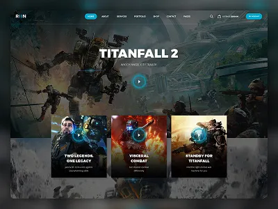 Run P/2 design game game template landing one page template webdesign