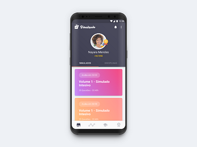 Simulando App app education interface project startup ui ux