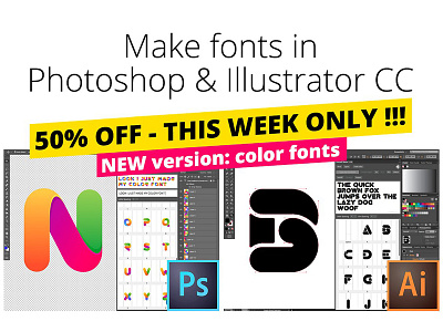 Fontself Maker Bundle for PS & AI calligraphy extension font extension font plugin font tool fonts opentype opentype svg photoshop svg type typography