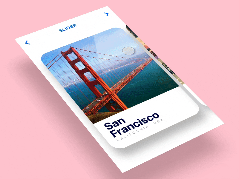 Vacation Swiper animation flinto ios san francisco slideshow swipe travel ui