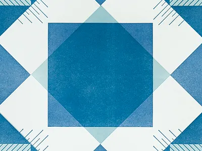 2-Color Letterpress Quilt Square blue geometric letterpress quilt