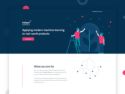 Halcyon Products.ai Presentation Page clean cluj desktop halcyon illustration landing learning machine technology ui ux website
