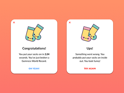 Flash Messages challenge daily flash gradient messages popup sketch sock socks ui ux