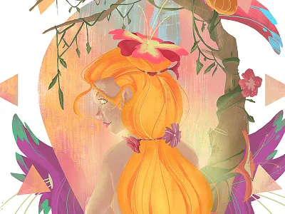 Children of the Stars : Virgo 2d character character design color flower owl photoshop pretty virgo woman zodiac