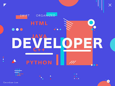 Developer - colorful poster exploration color creative design designer geometry layout poster typography ui