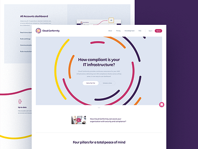 Cloud Conformity Landing page clean header hero home homepage landing product simple ui web website