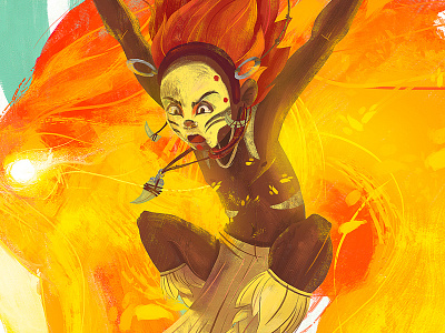 The Children of the Stars Leo 2d africa character design color creative design fire leo lion photoshop tribe zodiac