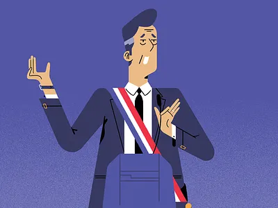 French politician character editorial illustration magazine photoshop politician