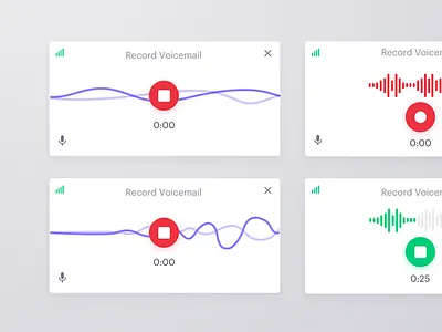 Voicemail recorder interaction outreach. call recorder ui ux voice