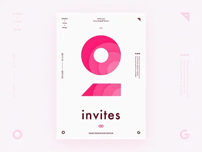 2 Dribbble Invites app dribbble flat format invite invites